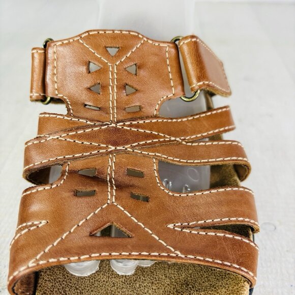 Clarks Bendables Womens 65661 Brown Tan Leather Slide Open Toe Shoes Size 9 XW - Picture 13 of 16